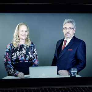 Nadine Faßhauer moderiert Hans Peter Kiefler vom Universitätsklinikum Düsseldorf an. Er referierte über Bauabfälle