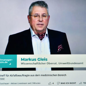 Markus Gleis vom Umweltbundesamt sprach das Grußwort zum Expertentreff für Abfallbeautragte aus dem medizinischen Bereich