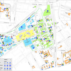 Lageplan des UKM mit Containerstandorten (Foto: UKM/Fotozentrale)