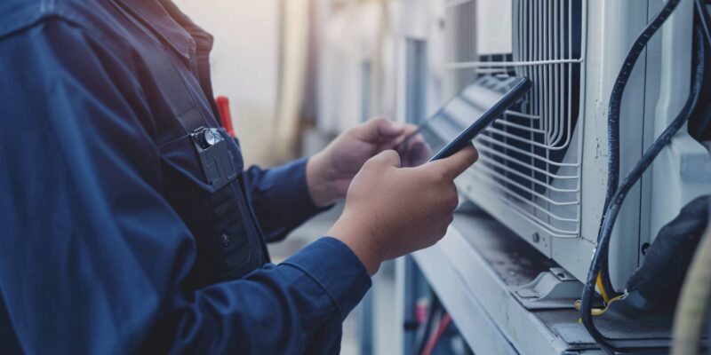 Mitarbeitende Arbeit am Luftfilter