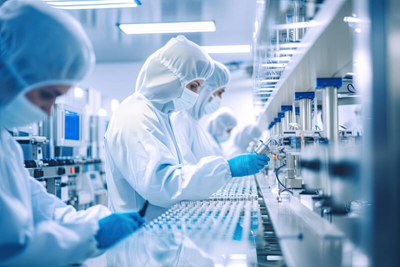 Laborsitutation - verschiedene Menschen in Schutzausrüstung untersuchen Proben. (Foto: Andrii Zastrozhnov)