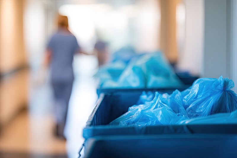 Abfallbehälter im Krankenhaus